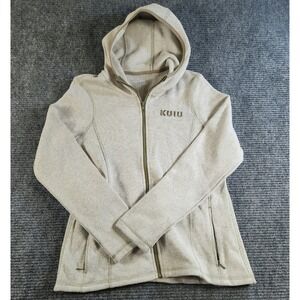 Kuiu Base Camp High Loft Sweater Fleece Hoodie Womens L Oatmeal Full Zip Jacket